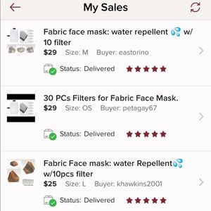 100% ⭐️⭐️⭐️⭐️⭐️ for all masks order (ship daily)
